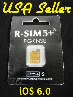 SIM 5+ Unlock SIM Card iPhone 4S iOS 5.01/5.1/5.1.1/6.0 Works on GSM 