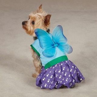   Canine Woodland Fairy Halloween Dog Costume Purple/Blue with Wings