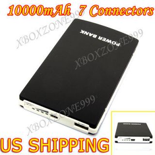 10000mAh Universal Battery External Power Bank with 7 connectors