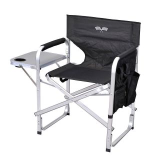 Camping Folding Director’s Chair/Table Bl​ack/Flag