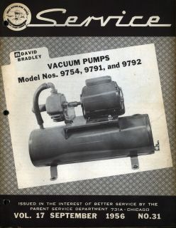 Vacuum Pump Service Manual ORIGINAL Vintage Vol. 17 Sept 1956 No 31 