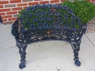 Vintage Cast Iron Grapes Garden Bench Two Seater Loveseat