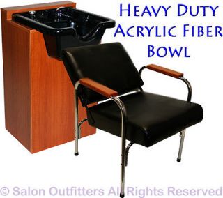 New Acrylic Shampoo Bowl Chair Honey Oak Cabinet Barber Beauty Salon 
