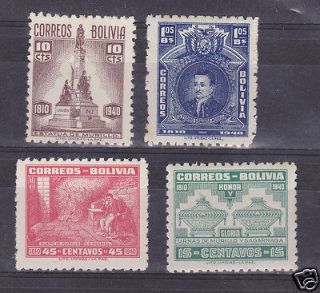 Bolivia Mch#321/4 mlh stamps Murillo artist monument painting 