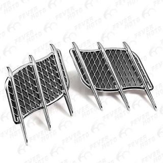   Net Chrome Air Intake Side Vent Duct Fender Grille For Universal Fit