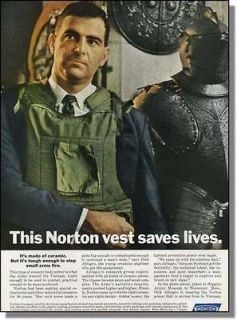 1966 The Norton bullet proof vest is like a suit of armor photo ad