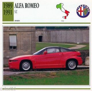 1989 1991 ALFA ROMEO SZ collector card.