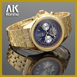 Newly listed AK Tag 18 K Solid Gold Steel Automatic Mechanical Mens 