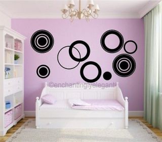   Circles Vinyl Decal Wall Stickers Teen Girl Boy Room Modern Wall Art