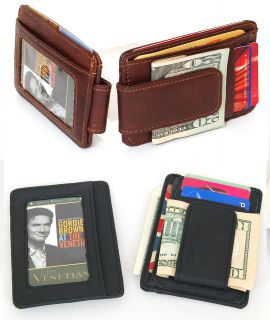 Mens Money Clip Front Pocket Wallet Card Case Billfold