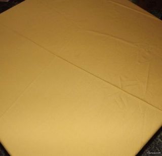 Vintage Oval Gold Colored Cloth Tablecloth with Laced Edging 83 x 56