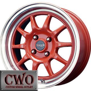 15 Red Drag DR 16 Wheels Rims 4x100 4 Lug Civic Mini Miata G5 Cobalt 