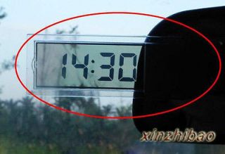 Solar Energy Auto Car Suckedtype LCD Screen Digital time Clock