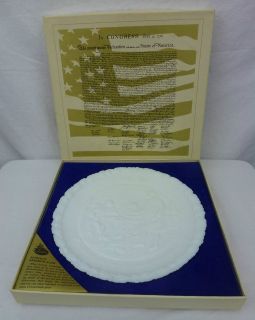 Vintage Fenton Portrait Of Liberty Plate Number 2 White Milk Glass 