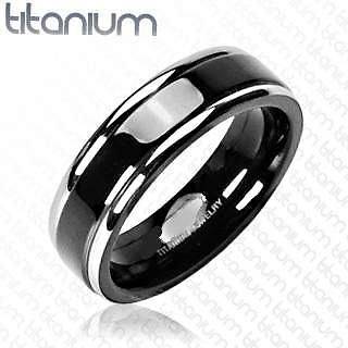 Black Titanium 2 Tone Mens Wedding Band Ring Size 12 ~~ 99 Cent Daily 