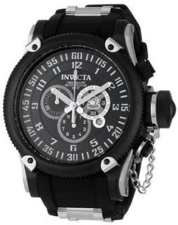   Invicta Mens Russian Diver Black dial Polyurethane strap Watch 0517