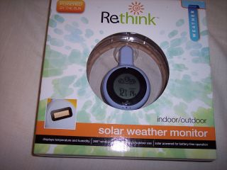 Rethink Solar Weather Monitor, Grey, Displays Temperature and Humidity