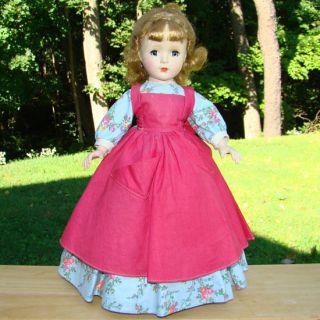 C1950 Little Women Meg Doll Madame Alexander Blue Print Dress 