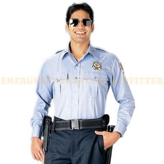 Light Blue Long Sleeve Police Security Guard Issue Uniform Shirt