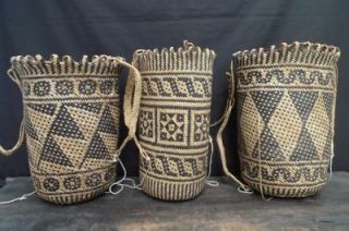   DURABLE NATIVE RATTAN BAGS~ Woven Weaving Tribal Sling Bag Backpack