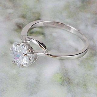 Shiny 9K White Gold Filled CZ Wedding Bridaly Ring,size 7,110926 06