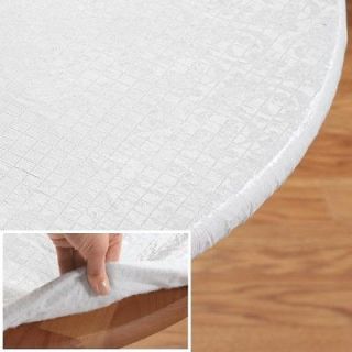 Quilted Elasticized Table Cloth WHITE [OVAL 52x90]