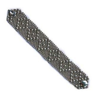   Liquid Metal Mesh Cuff Bracelet 1 1/4 Dimond Pattern 8, B9