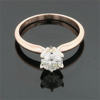 CT 14KW & ROSE GOLD MOISSANITE SOLITAIRE RING