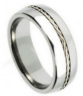 8mm Tungsten Men Women Wedding Band Ring Grooved Braided Sterling 