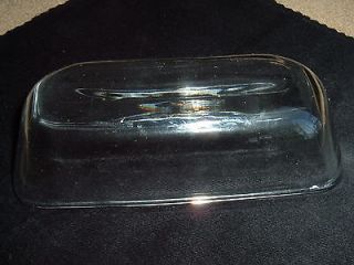 clear glass butter dish in Pottery & Glass