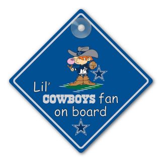 Dallas Cowboys Car Window Baby On Board Sign Infant Fan