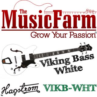 Hagstrom Viking Bass 4 String Hollow Body Electric Bass Guitar White