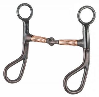   brown 5 teardrop snaffle w/copper wire wrapped mouth horse tack