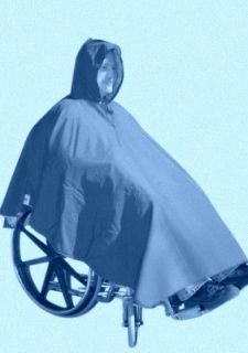 Winter Warm WHEELCHAIR PONCHO CAPE Hooded and Waterproof  Dusty Blue