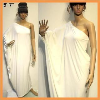   3XL 16 18 20 New One Shoulder White Cocktail Wedding Long Maxi Dress