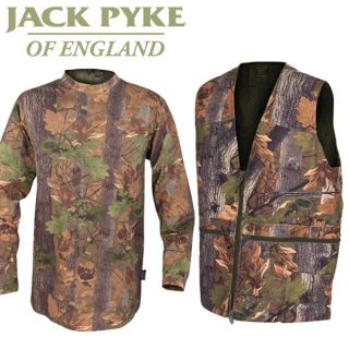 Jack Pyke Camo Gilet Vest & T Shirt Long Sleeved   Hunting Shooting 
