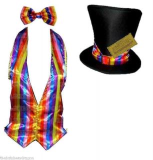 Wonka Top Hat Fancy Dress Costumes Mad Hatter Bowtie set