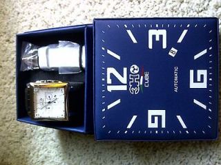 3H Italia Cube Chronograph White Dial White Leather Mens Watch CC10 $ 