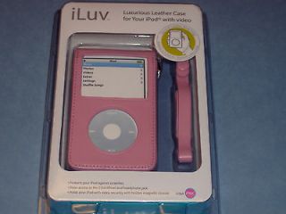 iLuv iPod with video leather case w/ stand & hand strap *headphone 