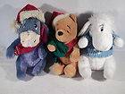 Lot of 3 DISNEY Winnie the Pooh EEyore Christmas Winter 13 plush toys