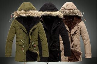 Fashion Warm Mens Wool Fur Hooded Cape Overcoat Poncho Coat