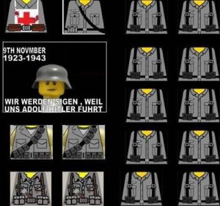 Newly listed Lego WW2 German Soldiers Sticker Decals Dark grey Custom 