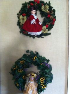 Seasonal wreaths w/Ashton drake dolls
