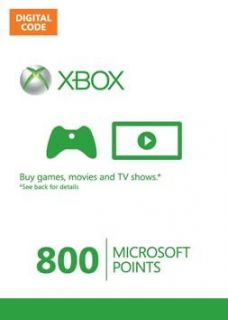 XBOX 360   800 MICROSOFT POINTS   XBOX LIVE   OFFICIAL UK STORE 