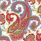 CASPARI 2 / 2 Sheet Rolls of Paisley Gift Wrap / Wrapping Paper
