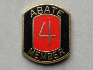 RARE ABATE 4 YEAR MEMBER VEST HAT JACKET PIN VERY HARD TO FIND