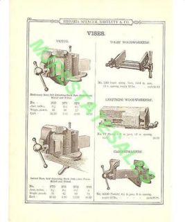 1899 Antique Parker Massey Woodworkers Vise AD