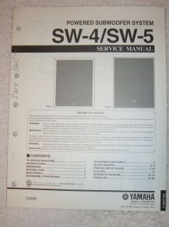 Yamaha Service Manual~SW 4/SW​ 5 Subwoofer System~Orig.