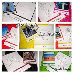 WORLD CONTINENTS CD Social Studies Geography Box Montessori Materials 