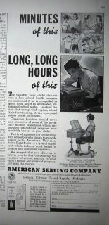 1936 American Seating Co Antique School Desk Ad